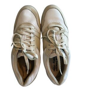 Hush Puppies Bounce White Beige Leather Sneakers 9